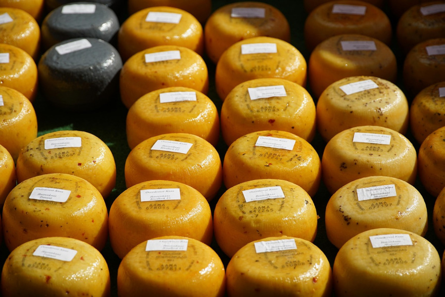Aged artisan cheese wheels
